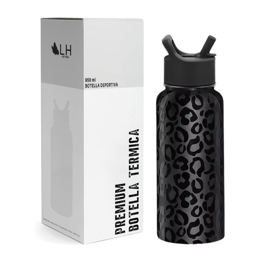 Botella Térmica Deportiva Negra 950ml